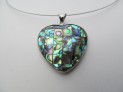 Přívěšek z paua mušle mosaic srdce 35x35 mm