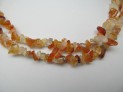 Carnelian-agate necklace 90 cm chips