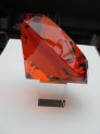 Broušený skleněný diamant 200 mm imitace