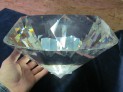 Broušený skleněný diamant 300 mm imitace