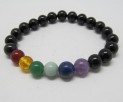 Náramek kuličky 8 mm - čakrový s turmalínem