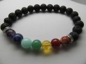 Náramek kuličky 8 mm - čakrový s lávou