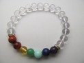 Náramek kuličky 8 mm - čakrový s křišťálem