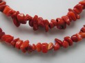 Red coral necklace 80 cm chips