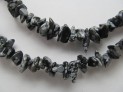 Snowflake obsidian necklace 90 cm chips