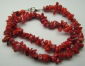 Red coral necklace 47 cm with carabin clasp silver plated