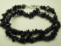 Blue goldstone necklace 47 cm with carabin clasp silver plated