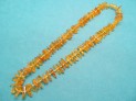 Amber necklace of amber tumbled - 47 cm unzipping - light amber honey