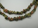 Unakite necklace 90 cm chips